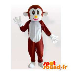 Brązowy i biały małpa maskotka - MASFR006173 - Monkey Maskotki