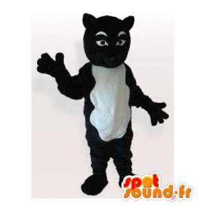 μαύρο και άσπρο μασκότ γάτα. κοστούμι γάτα - MASFR006175 - Γάτα Μασκότ