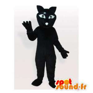 Alle zwart, eenvoudig en aanpasbare Cat Mascot - MASFR006178 - Cat Mascottes