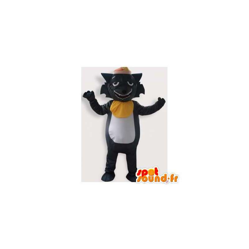 Gray cat mascot scarred. Cat suit - MASFR006179 - Cat mascots