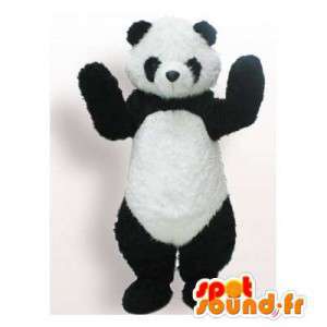 Mascot panda blanco y negro. Panda traje - MASFR006180 - Mascota de los pandas