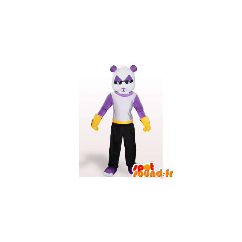 Panda mascot purple and white. Panda costume - MASFR006181 - Mascot of pandas