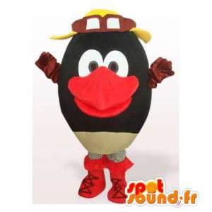 Mascot pingüino gigante, negro y rojo - MASFR006186 - Mascotas de pingüino