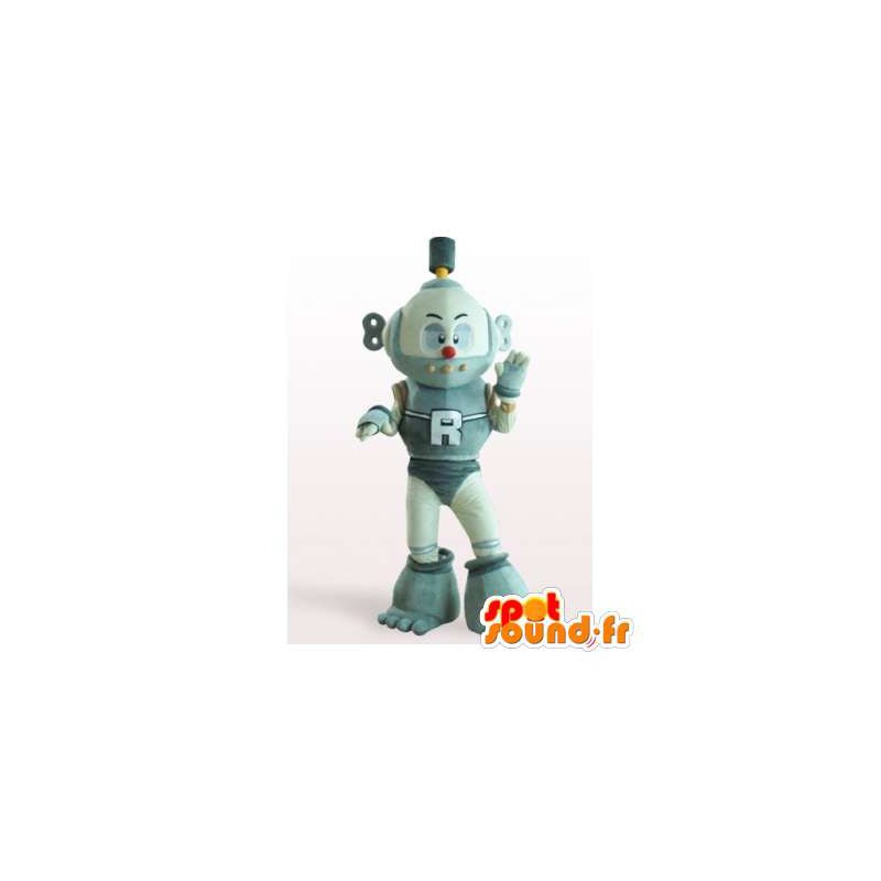 Grijze en witte robot mascotte. Toy Suit - MASFR006190 - mascottes Robots