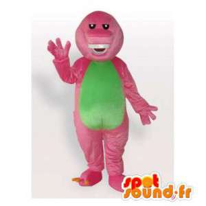 Rosa og grønn dinosaur maskot. Dinosaur Costume - Dinosaur maskoter - MASFR006191 - SpotSound.fr