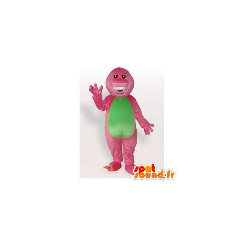 Mascotte de dinosaure rose et vert. Costume de dinosaure - MASFR006191 - Mascottes Dinosaure