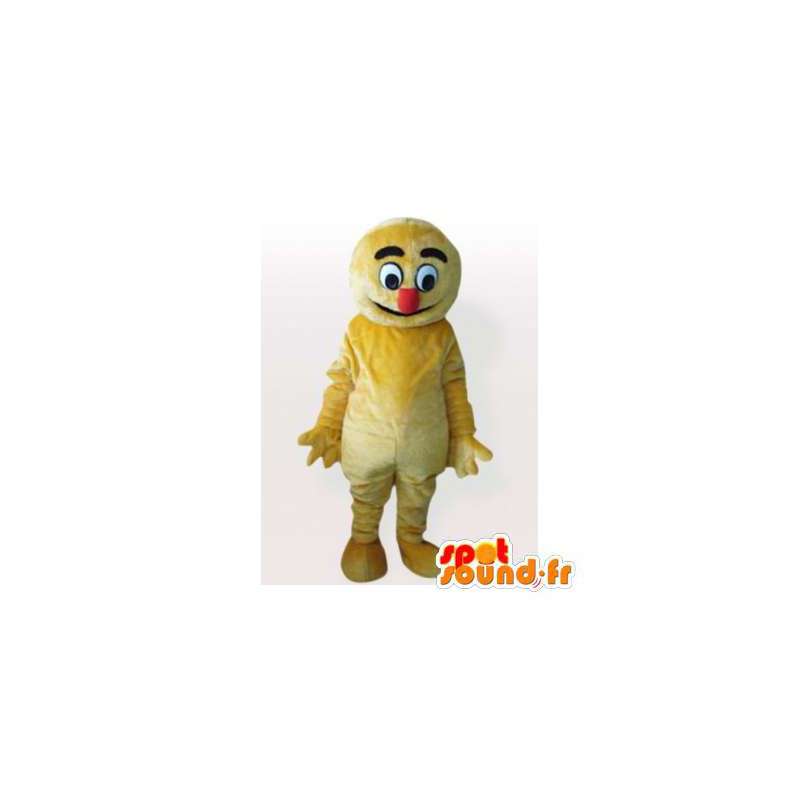 Żółta maskotka bałwan z czerwonym nosem - MASFR006192 - Mężczyzna Maskotki