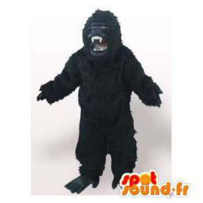 Meget realistisk sort gorilla maskot. Sort gorilla kostume -