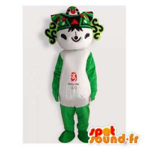 Mascotte de panda vert et blanc, asiatique - MASFR006196 - Mascotte de pandas