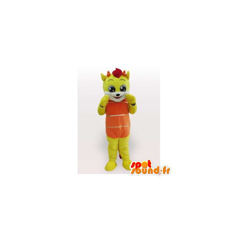 Gelbe Katze Maskottchen. Gelbe Katze Anzug - MASFR006199 - Katze-Maskottchen