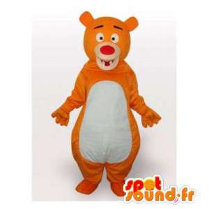 Mascotte d'ours orange....