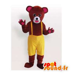 Mascotte d'ours marron en...