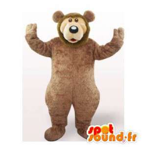 Brown bear mascot, all hairy