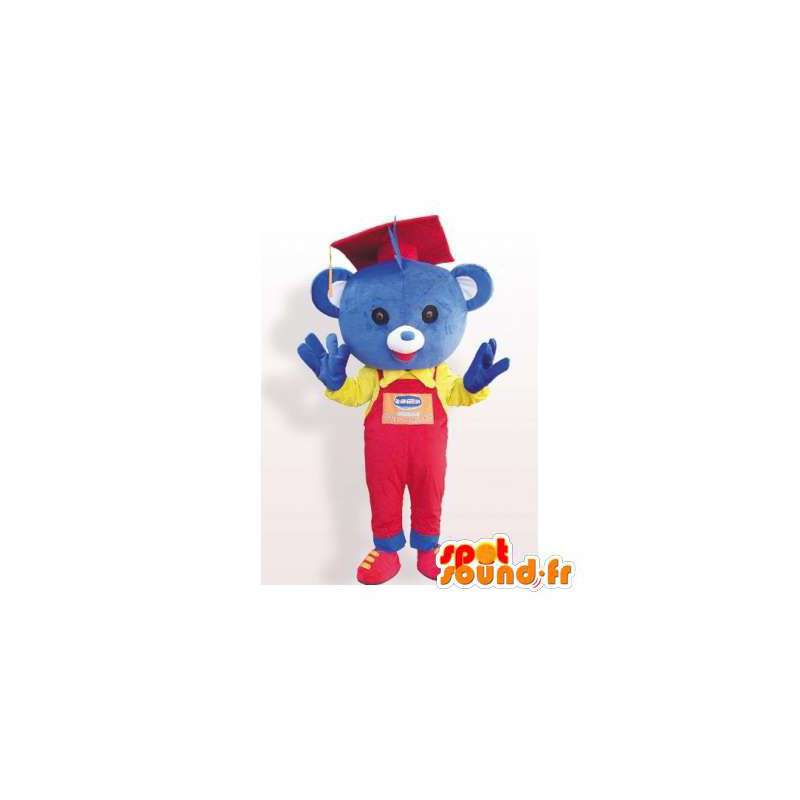 Blå bjørn maskot kandidat. Graduate kostume - Spotsound maskot