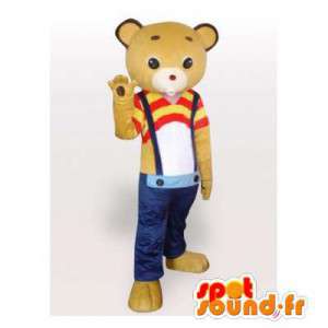 Beige maskot overall - Spotsound maskot kostume