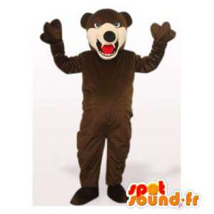 Brun og beige bjørnemaskot. Bear kostume - Spotsound maskot