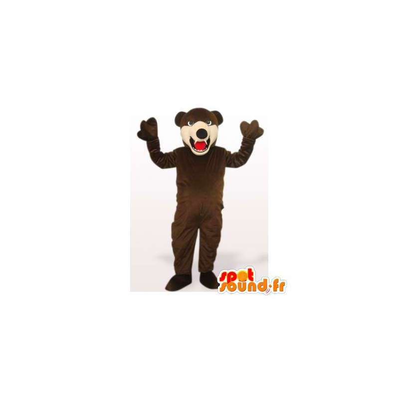 Brun och beige björnmaskot. Björn kostym - Spotsound maskot