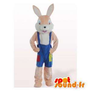 Mascotte de lapin beige en...