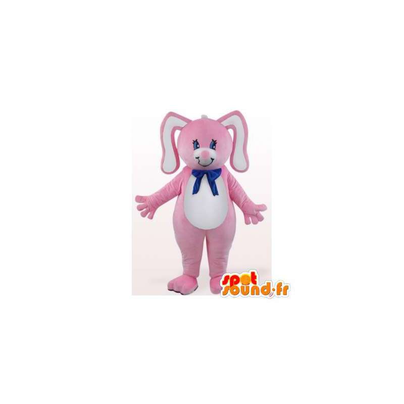 Rosa og hvit kanin maskot. Rabbit Costume - Kanin maskot - MASFR006242 - SpotSound.fr
