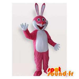 Rosa og hvit kanin maskot. Rabbit Costume - Kanin maskot - MASFR006243 - SpotSound.fr