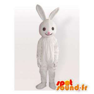 Vit kaninmaskot. Jätte kostym för vit kanin - Spotsound maskot
