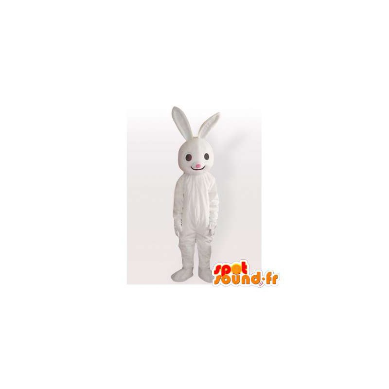 Hvid kanin maskot. Kæmpe hvid kanin kostume - Spotsound maskot