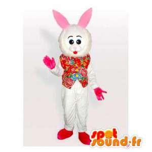 White rabbit mascot with a...