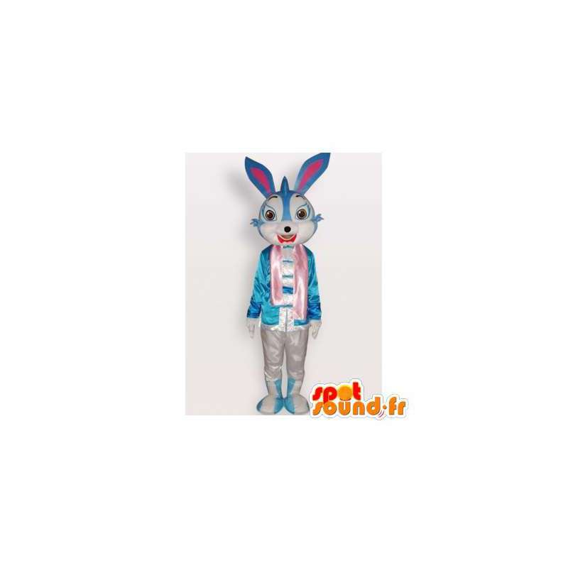 Maskot blå og hvit kanin. Costume kanin - Kanin maskot - MASFR006249 - SpotSound.fr