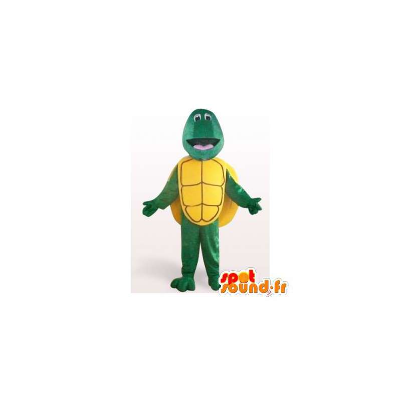 Groen en geel schildpad mascotte. Turtle Costume - Mascottes van de schildpad - MASFR006266 - SpotSound.fr