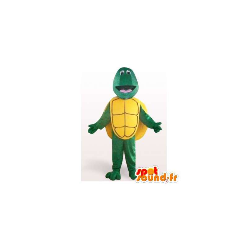 Grøn og gul skildpadde maskot. Skildpadde kostume - Spotsound