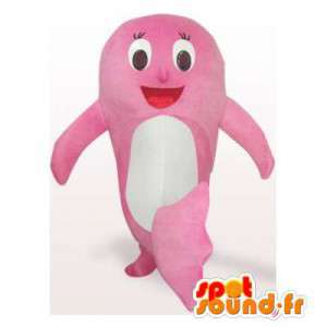 Pink whale mascot. Whale...