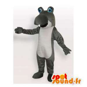 Mascotte de requin gris et...