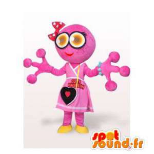 Pink frø maskot, original - Spotsound maskot kostume