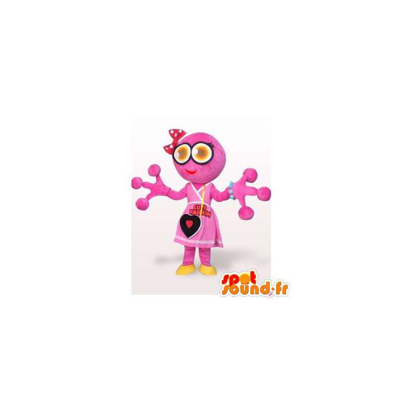 Pink frø maskot, original - Spotsound maskot kostume
