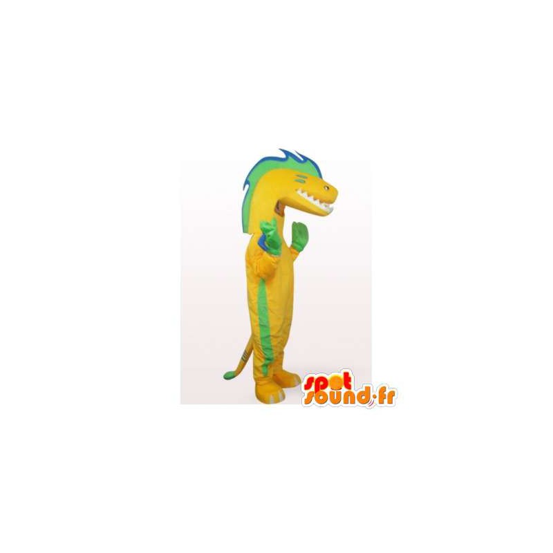 Grön och gul asiatisk drakemaskot - Spotsound maskot