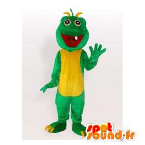 Verde e amarelo mascote dragão. traje do dragão - MASFR006279 - Dragão mascote