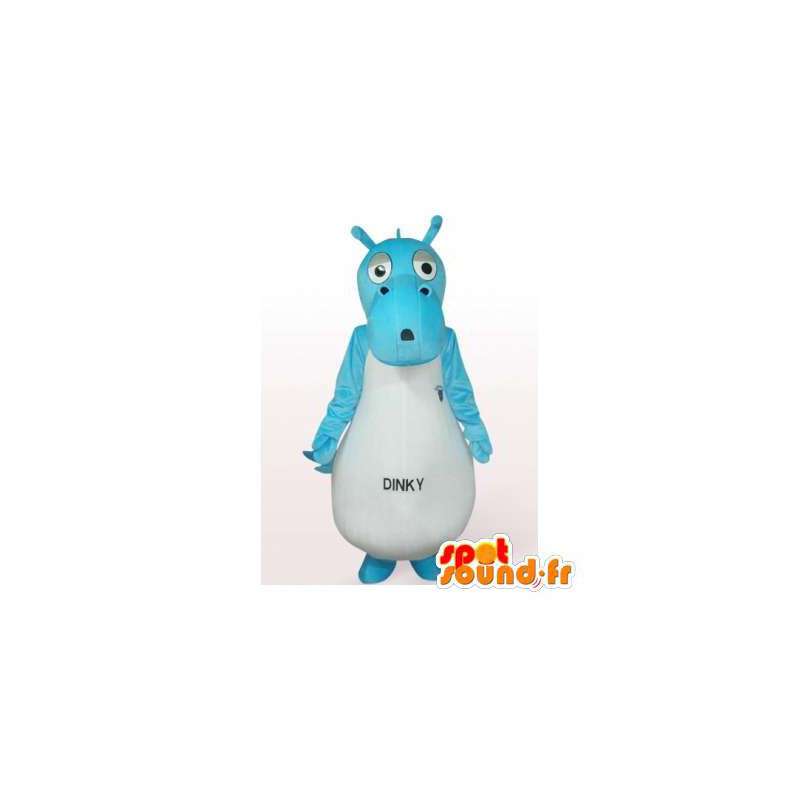 Mascot ippopotamo blu e bianco - MASFR006281 - Ippopotamo mascotte