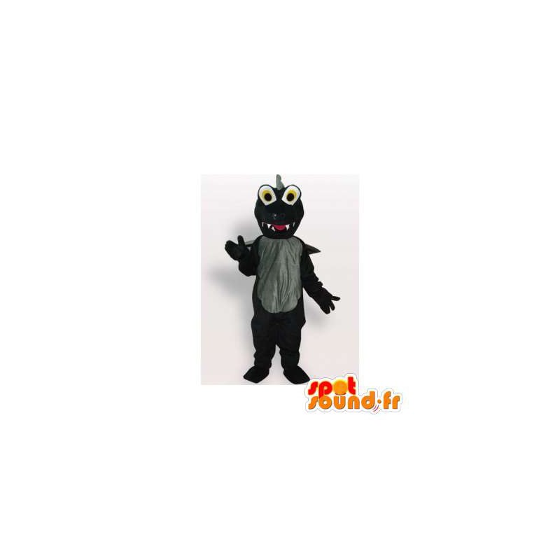 Mascot dinossauro preto. terno preto - MASFR006284 - Mascot Dinosaur