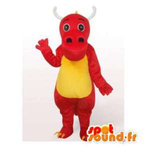 Maskot červené a žluté dinosaurus. Dinosaur Costume - Maskoti dinosaurů - MASFR006285 - SpotSound.fr