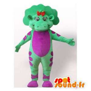 Dinosaur mascot green and purple. Dinosaur Costume - MASFR006288 - Mascots dinosaur