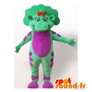 Maskotti vihreä ja violetti dinosaurus. Dinosaur Costume - Dinosaurus maskotteja - MASFR006288 - SpotSound.fr