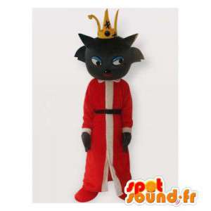 Kronet katt maskot. Costume kong - Kattemaskoter - MASFR006292 - SpotSound.fr