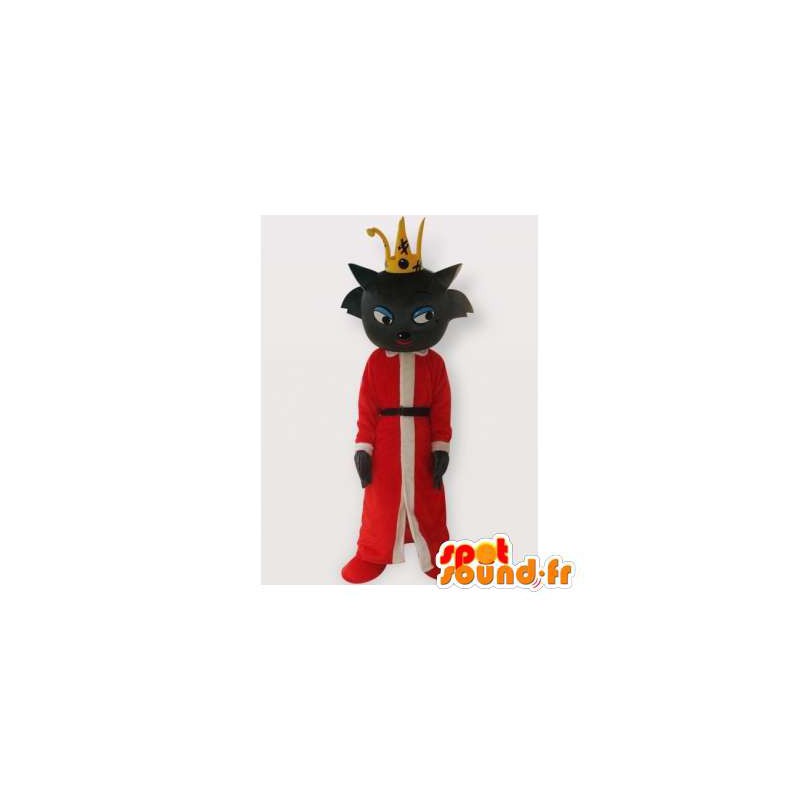 Kronet katt maskot. Costume kong - MASFR006292 - Cat Maskoter