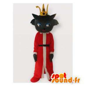 Kronet katt maskot. Costume kong - Kattemaskoter - MASFR006292 - SpotSound.fr