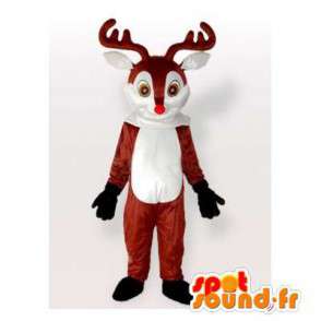 Reindeer Mascot brown and white. Reindeer costume - MASFR006293 - Mascots stag and DOE