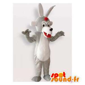 Mascot lobo gris y blanco. Original disfraz de lobo - MASFR006296 - Mascotas lobo