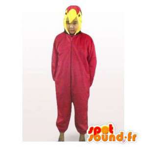 Mascot rood en geel papegaai, eenvoudige en aanpasbare - MASFR006306 - mascottes papegaaien