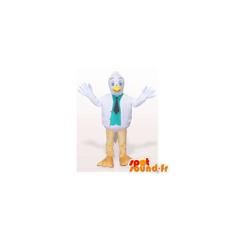 Gabbiano mascotte costume. Uccello costume bianco - MASFR006307 - Mascotte degli uccelli