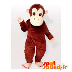 Brown monkey mascot, simple and customizable - MASFR006315 - Mascots monkey