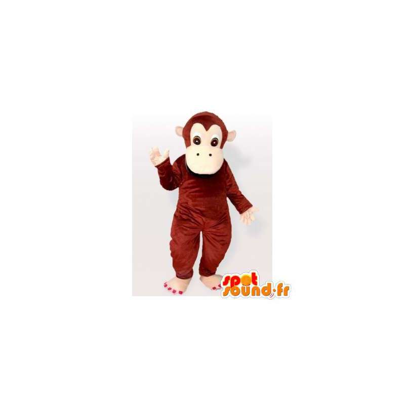 Brown monkey mascot, simple and customizable - MASFR006315 - Mascots monkey